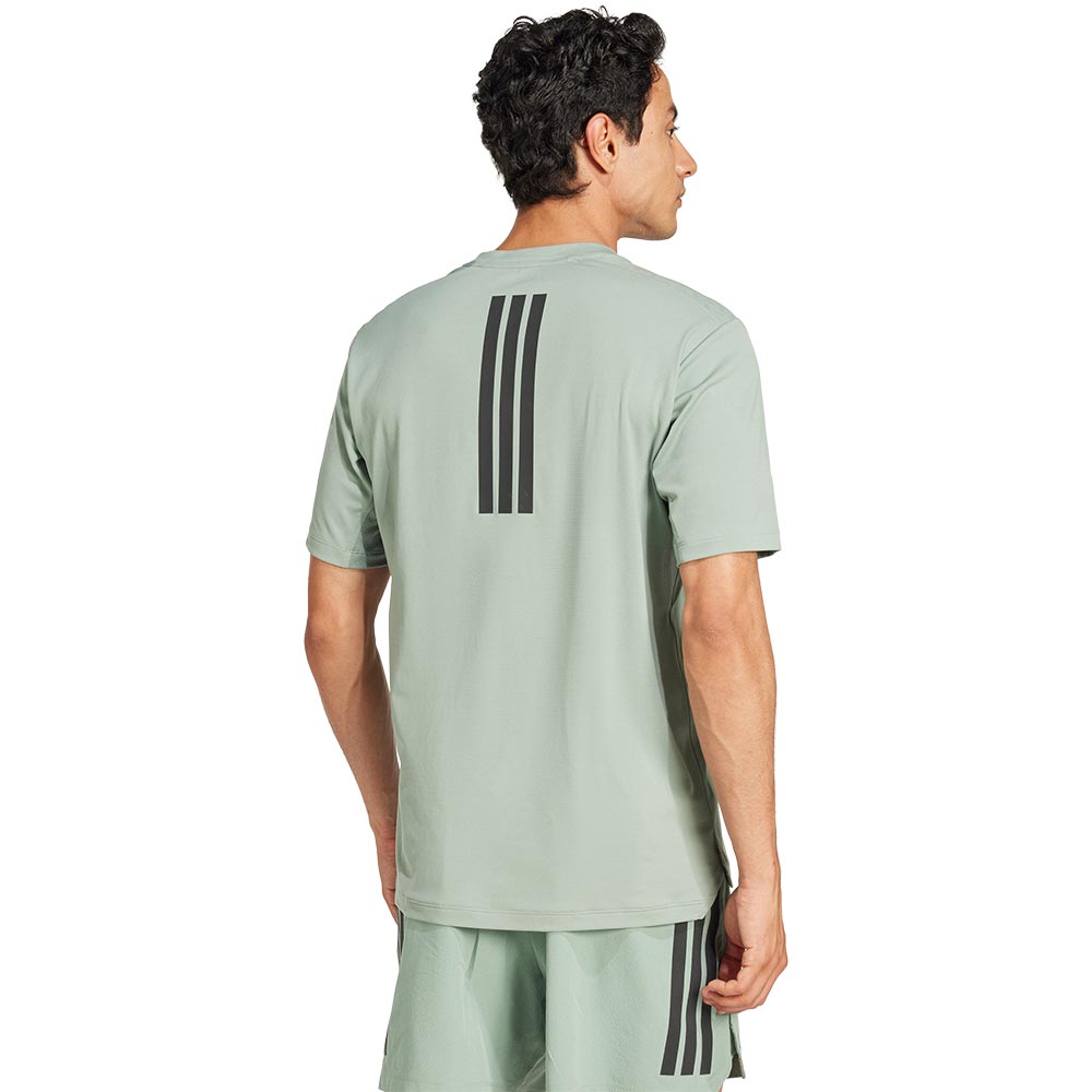 adidas Power 3-Streifen T-Shirt Herren silver green