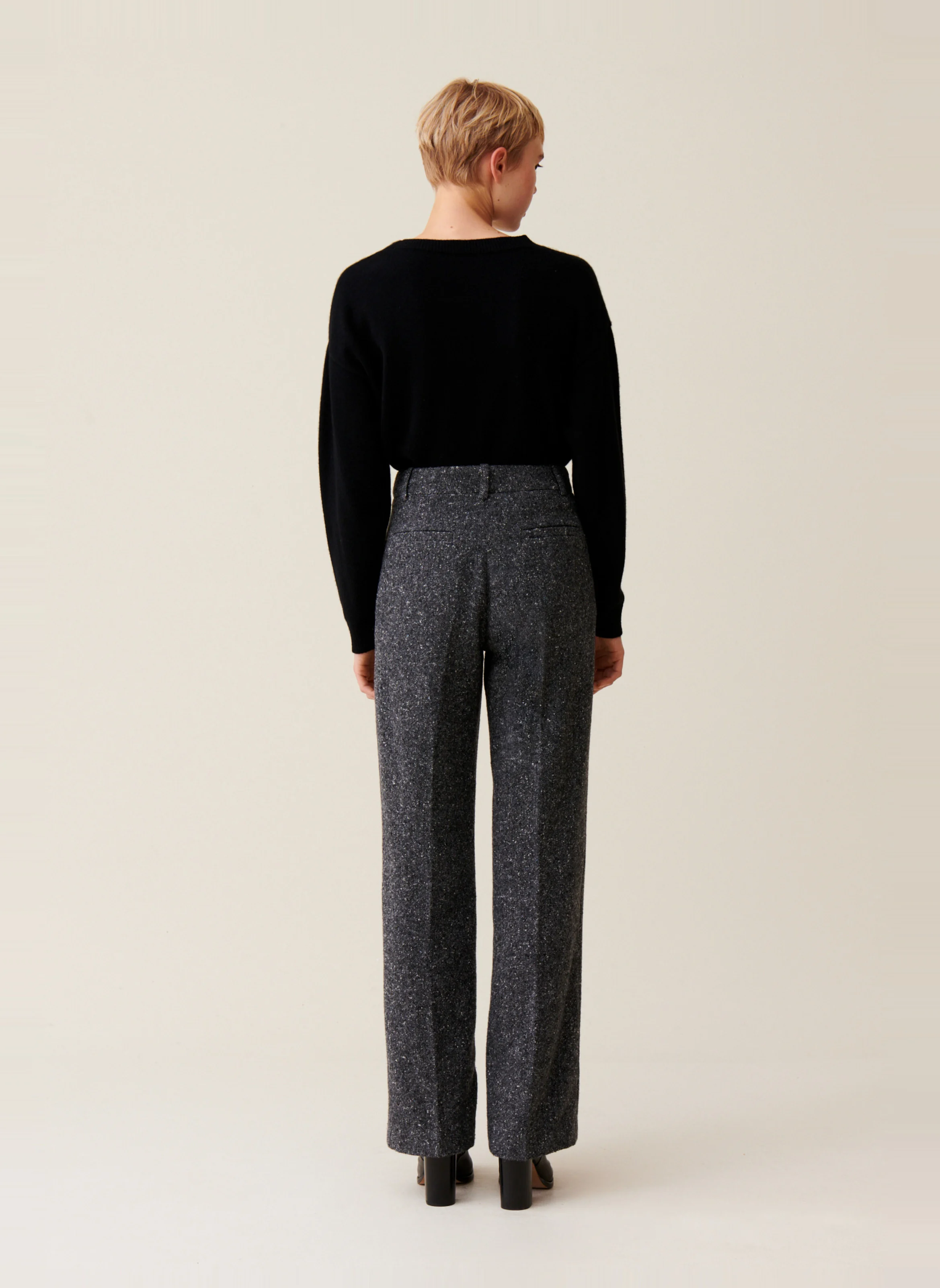 Pantalon à pinces droit | Gris