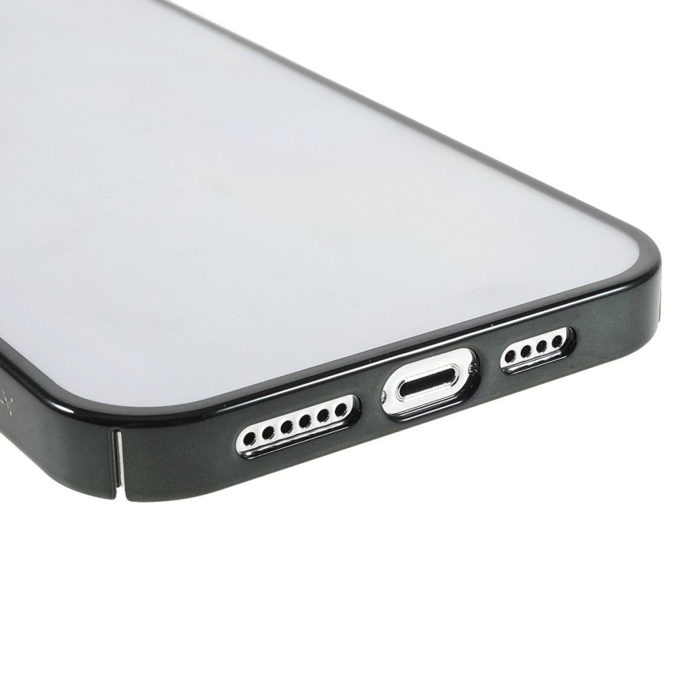 iPhone 13 Pro Hardcase Hülle mit Galvanisiertem Rahmen - Grün / Transparent