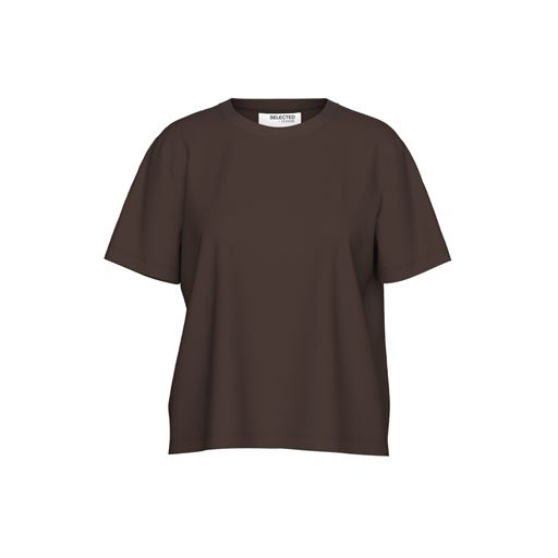 Selected Femme Essential Boxy T-shirt, Coffee Bean, L