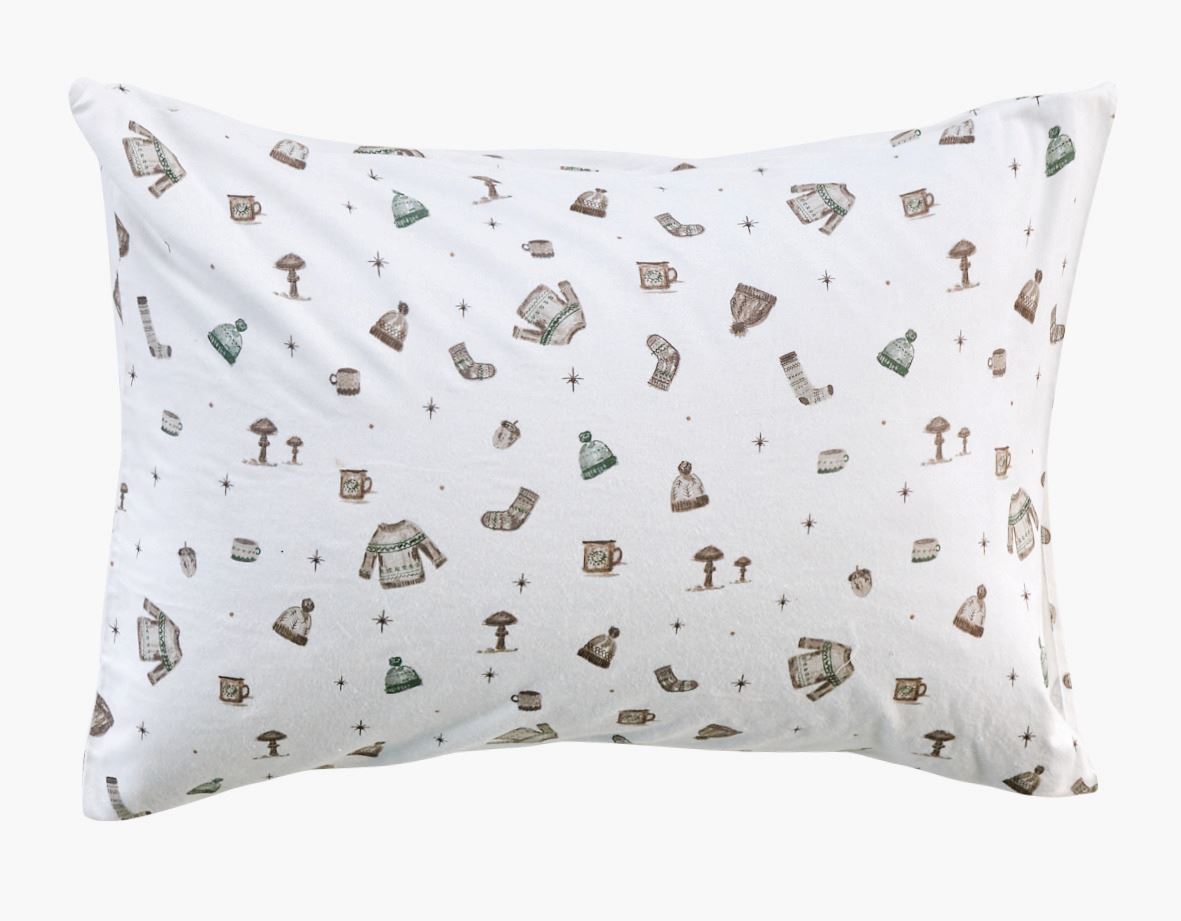 Flanell putevar multi grønn - 50x70 cm