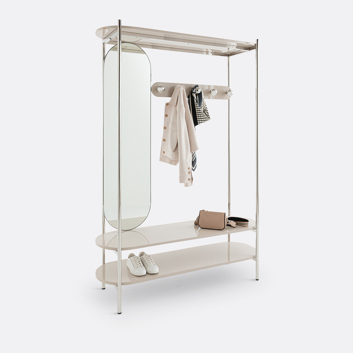 LA REDOUTE INTERIEURS<br>Guarda-roupa em aço, metal e MDF com espelho, Marlow
