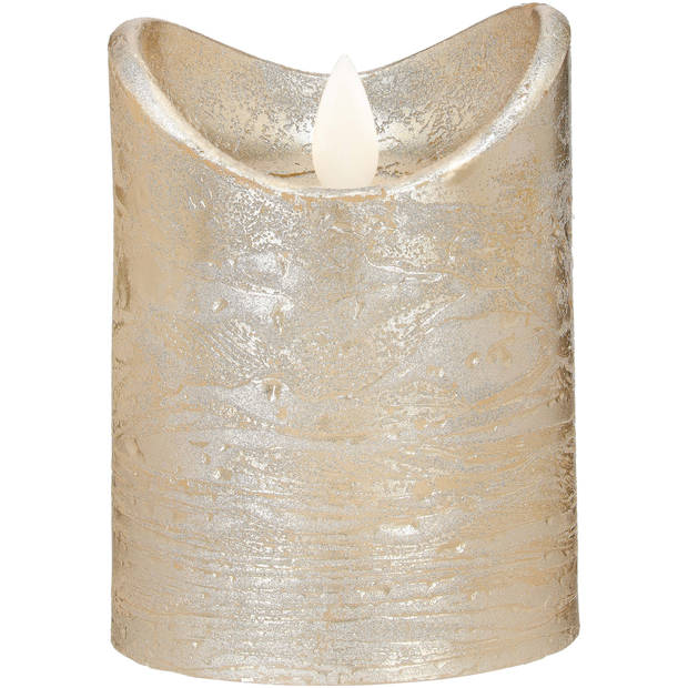 Blokker Rustieke LED Kaars - 7,5x10 cm - Goud