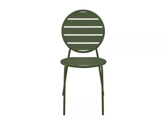 Lot de 4 chaises de jardin empilables en métal - Kaki - MONTEFARO de MYLIA