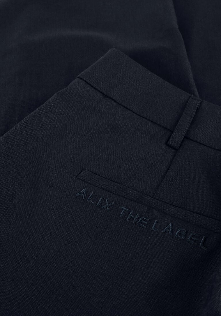donkerblauwe alix the label wijde broek ladies woven clean pants