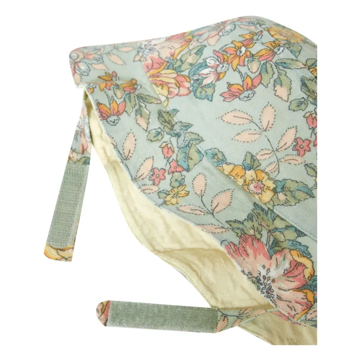 Louise Misha Chapeau Coton Bio Fleurs Lajik | Vert d'eau