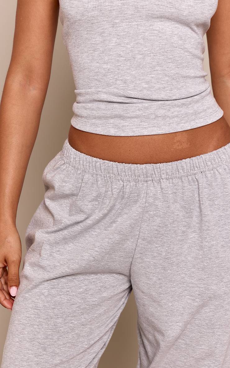 Gris Chiné Pantalon Capri À Revers En Jersey Petite