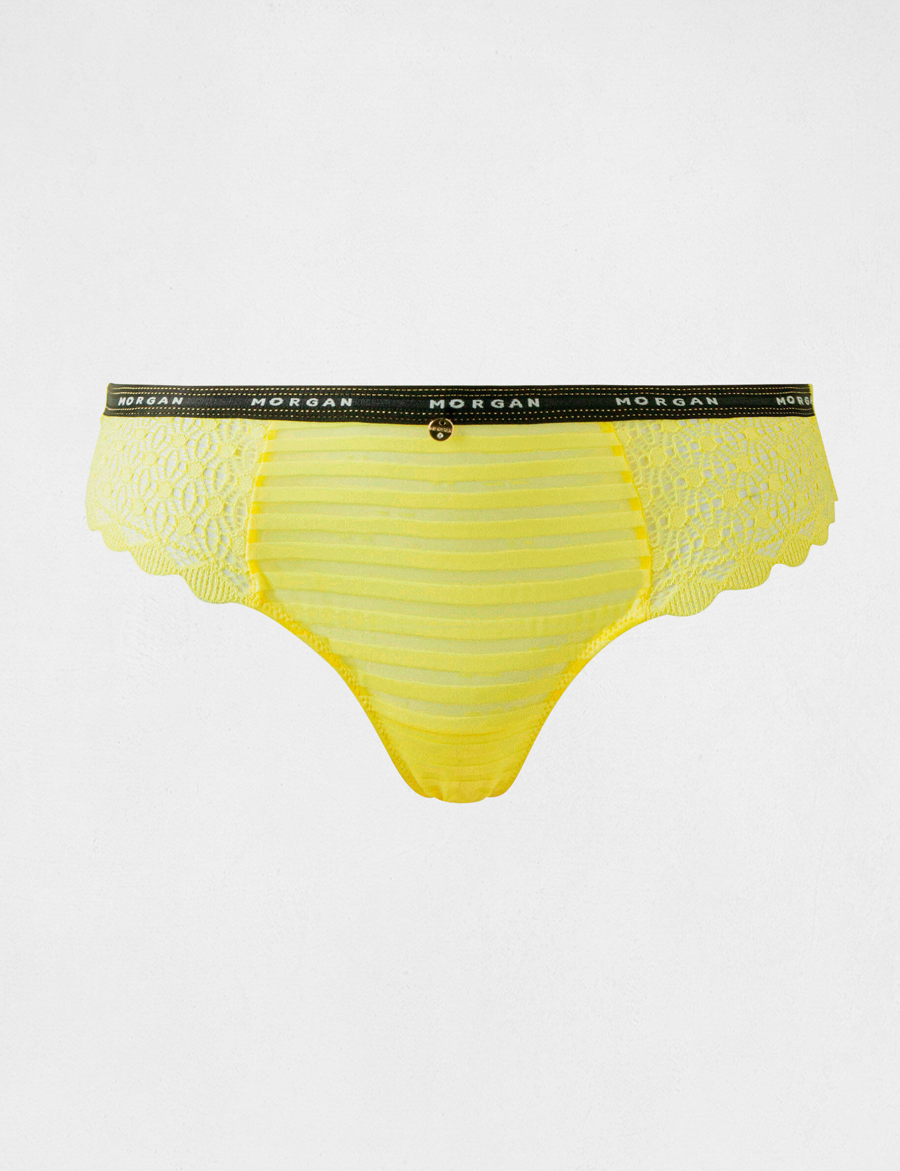Shorty dentelle jaune femme - jaune
