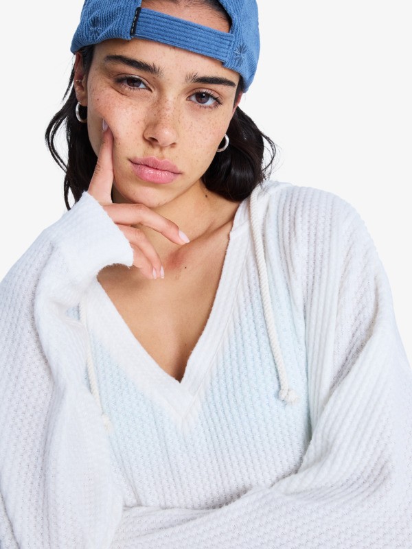 Ocean Drive Sweat à capuche oversize en tricot Blanc Femme