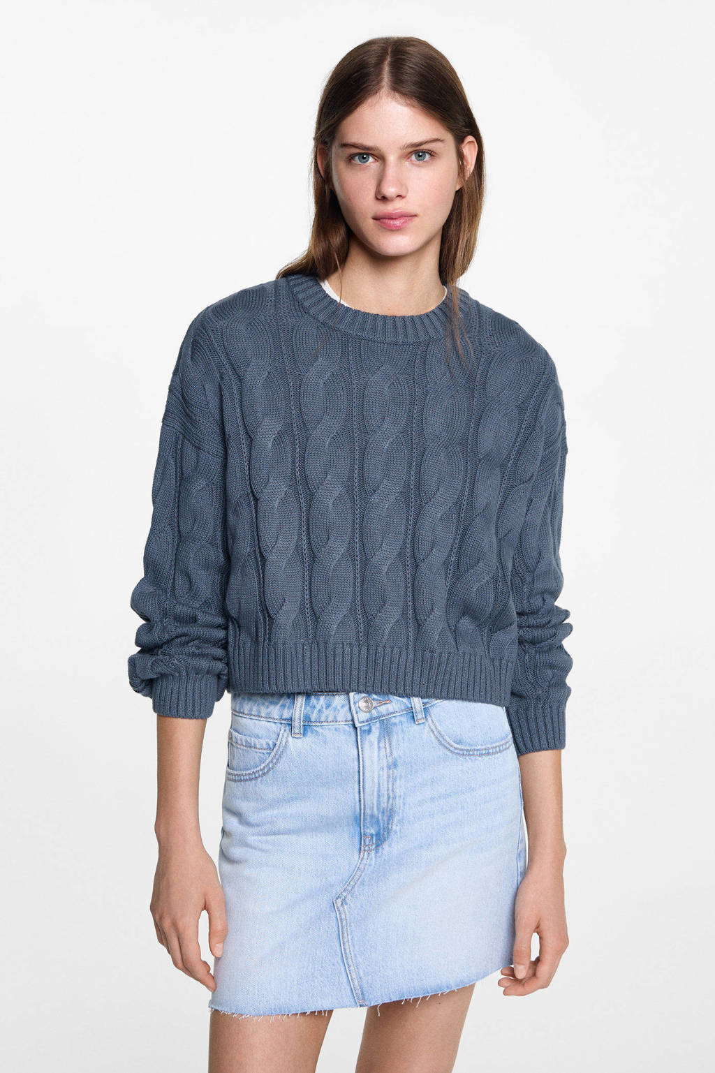 MANGO TEEN gebreide trui blauw
