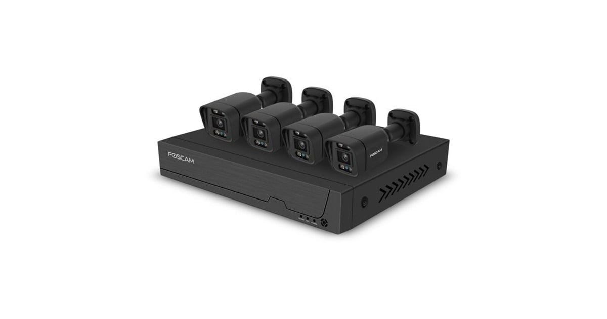 FoscamPoE Kit FN9108E-B4-2T beveiligingsset beveiligingscamera  (Zwart)