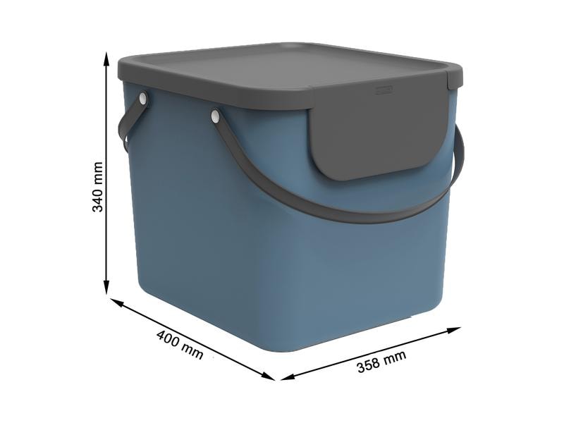 Rotho Recyclingbehälter Albula 40 l, Horizon Blau Mülleimer
