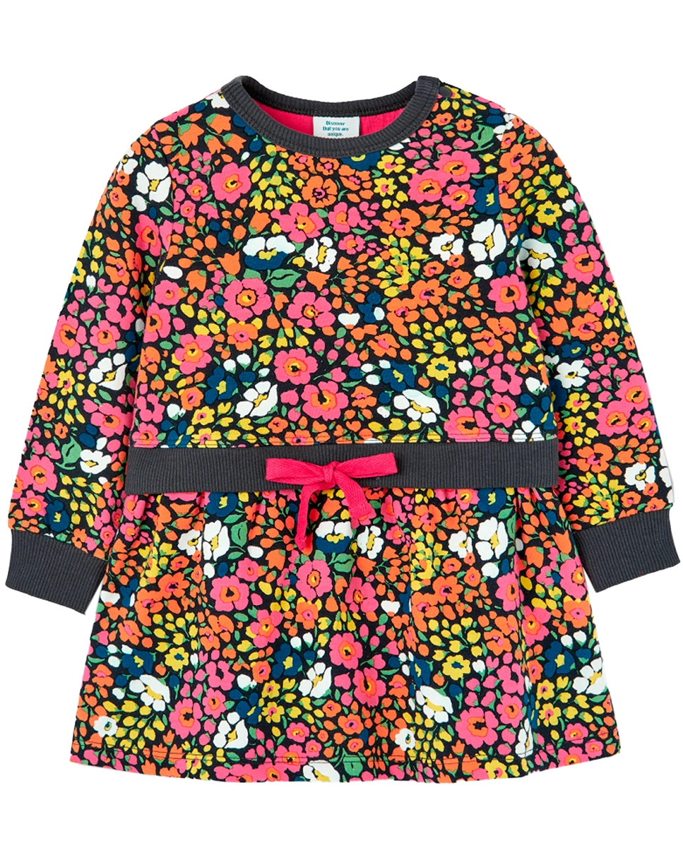 Langarmkleid FLOWERY in bunt