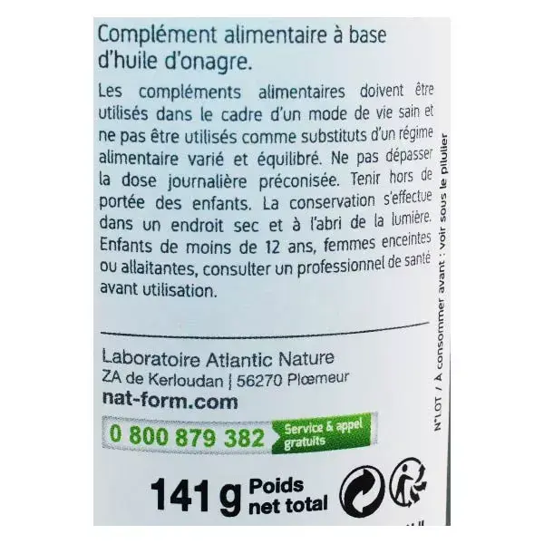 Óleo de Prímula Original Nat & Form para o Bem-Estar Feminino - 200 cápsulas