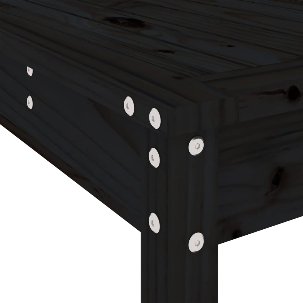 Ensemble de bar de jardin 5 pcs noir bois de pin massif