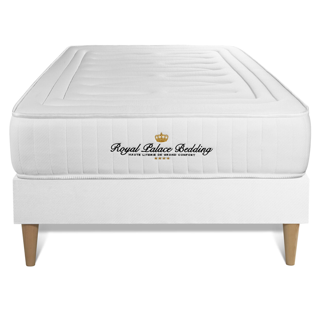 Royal Palace Bedding Ensemble matelas à mémoire de forme & sommier Nottingham blanc - 90x190 cm