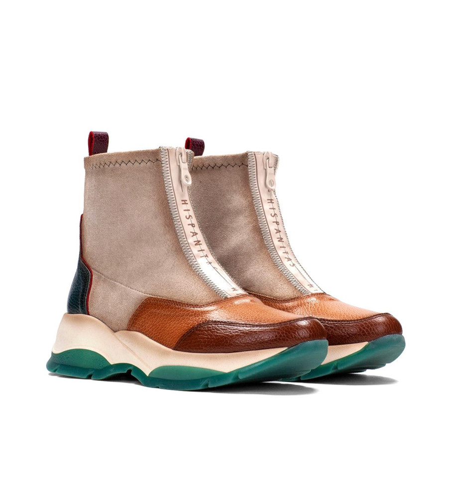 Botas de cano curto Hispanitas em couro marrom Andes