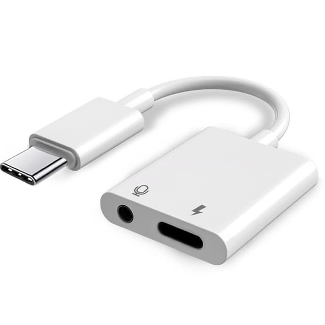 TYPE-C til 3,5 mm lydadapter med opladningsport