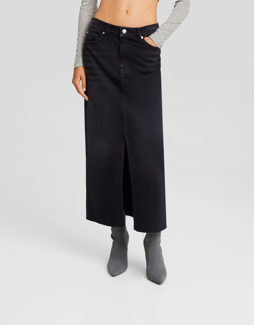 Saia longa de jeans