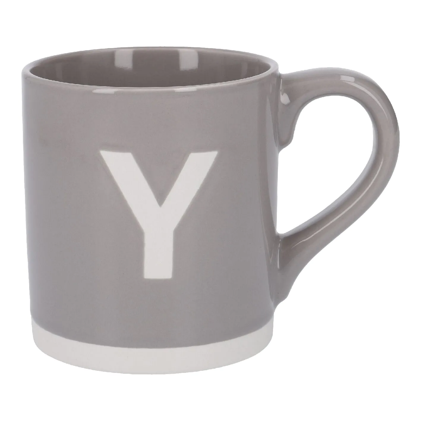 Becher Buchstabe/Uni, Y/grau, 440 ml