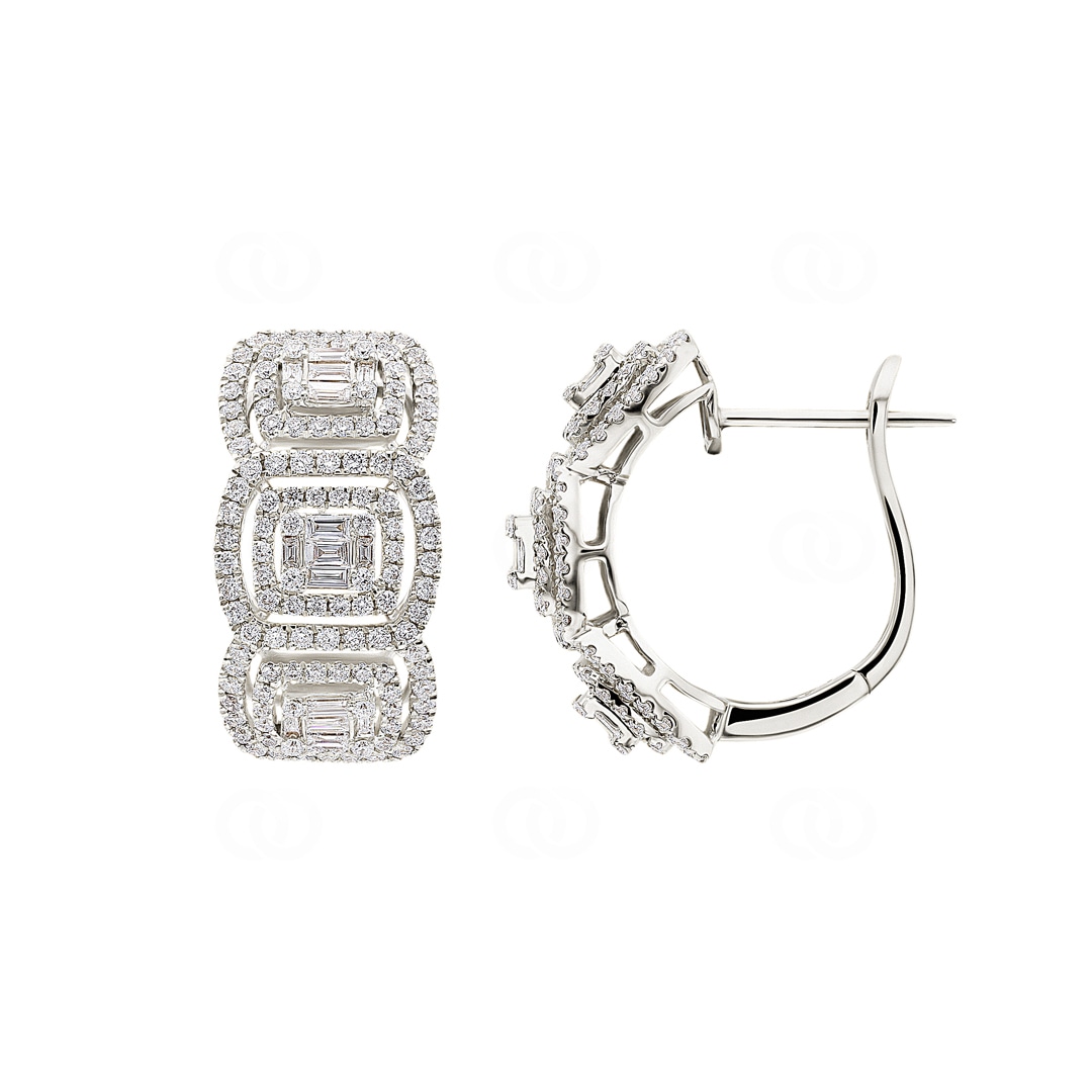 1.17 Karat Diamant-Kreolen 750/18 K Weissgold