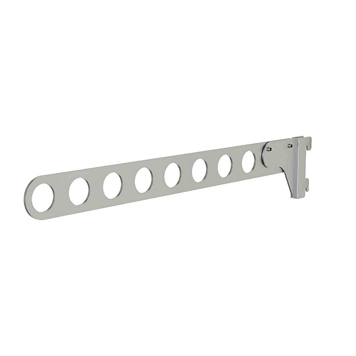 Support pour cintres fixe en acier thermo-laqué gris L. 66 cm