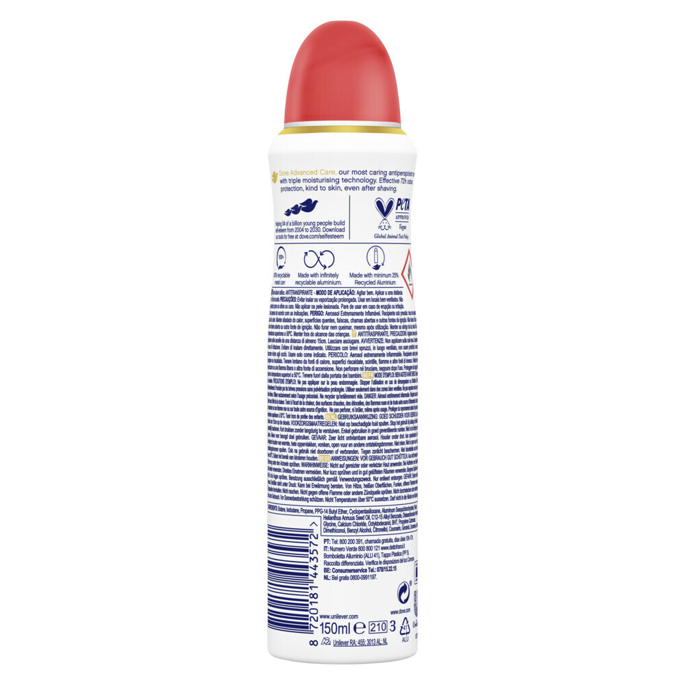 6x Dove Deodorant Spray Perzik150 ml
