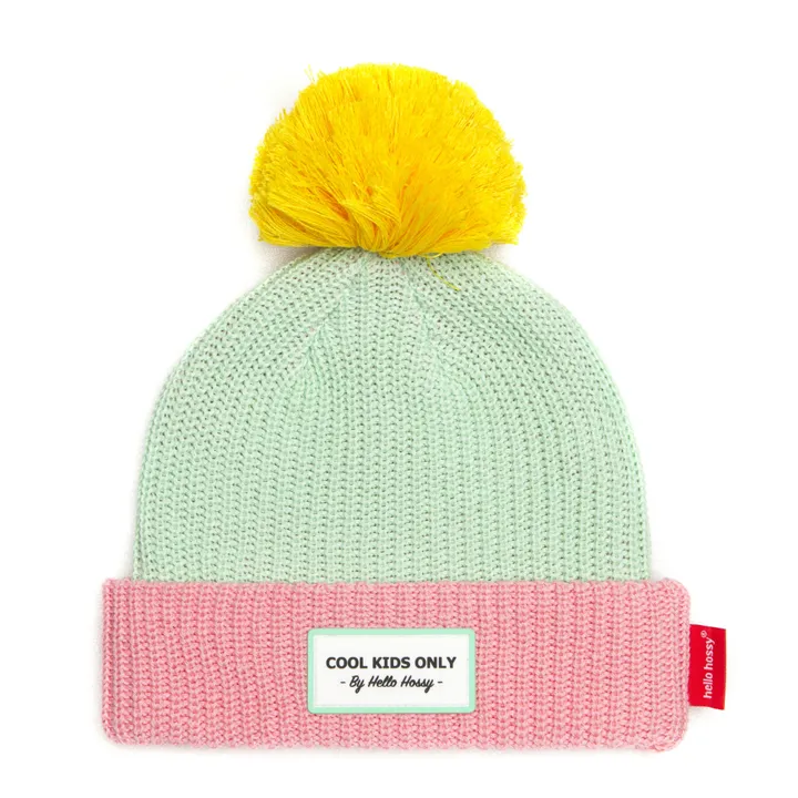 Hello Hossy Bonnet Colorblock Coton Bio | Bleu Vert
