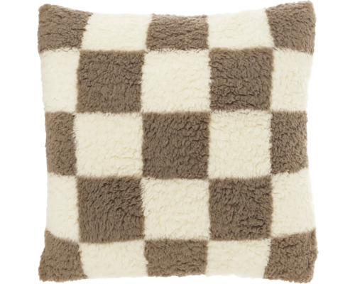Decoratief kussen Check 53x53 cm duifwit taupe