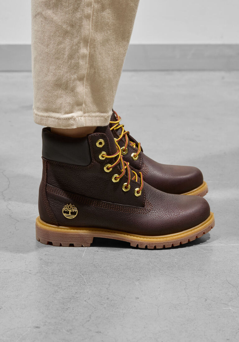 bruine timberland veterboots 6” premium – women’s