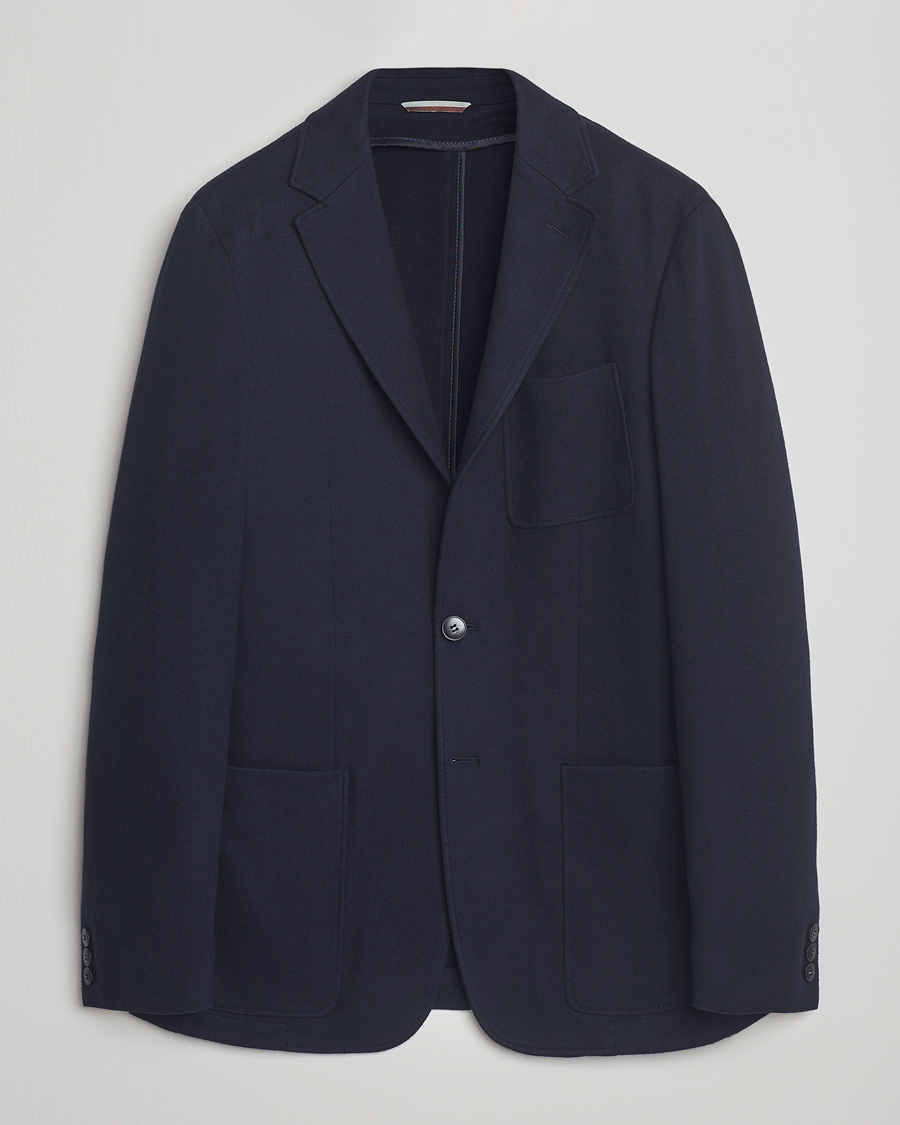 Canali Cotton/Cashmere Jersey Blazer Navy