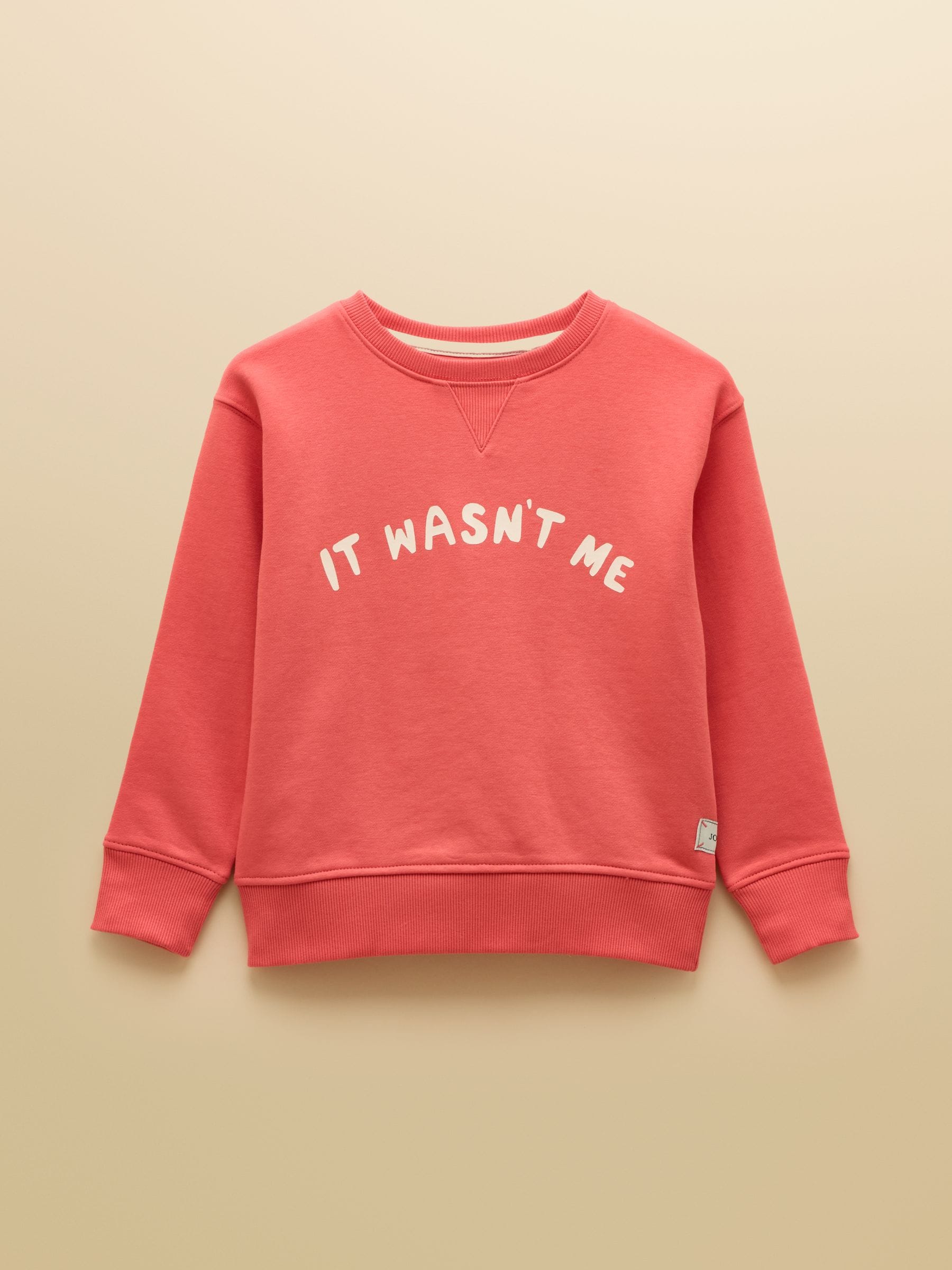 Rood - Joules Sundaze sweatshirt met slogan en ronde hals voor kinderen