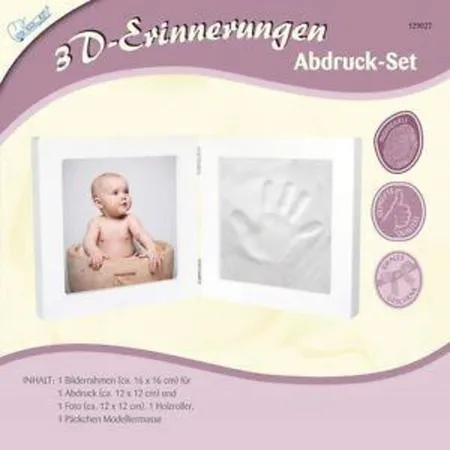 Mammut Abdruckset Bilderrahmen weiß