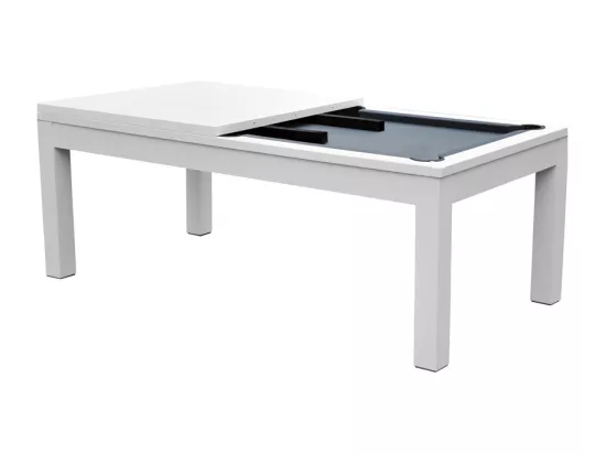 Table de billard convertible blanche tapis gris - Eddie