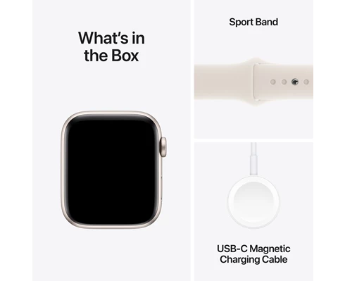 Apple Watch SE GPS   Cellular 40mm Starlight Aluminium Case with Starlight Sport Band - S/M