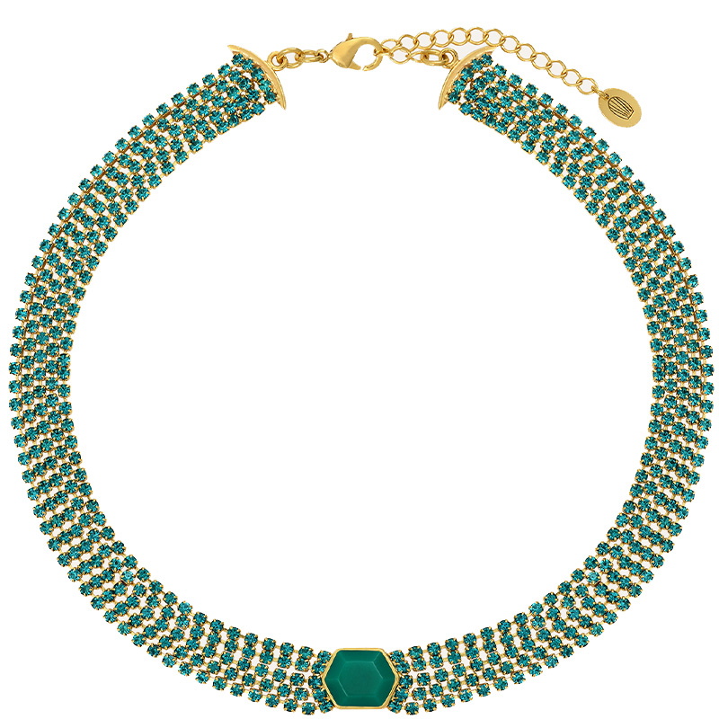 Collier choker Sparkling - Cristal, métal & résine