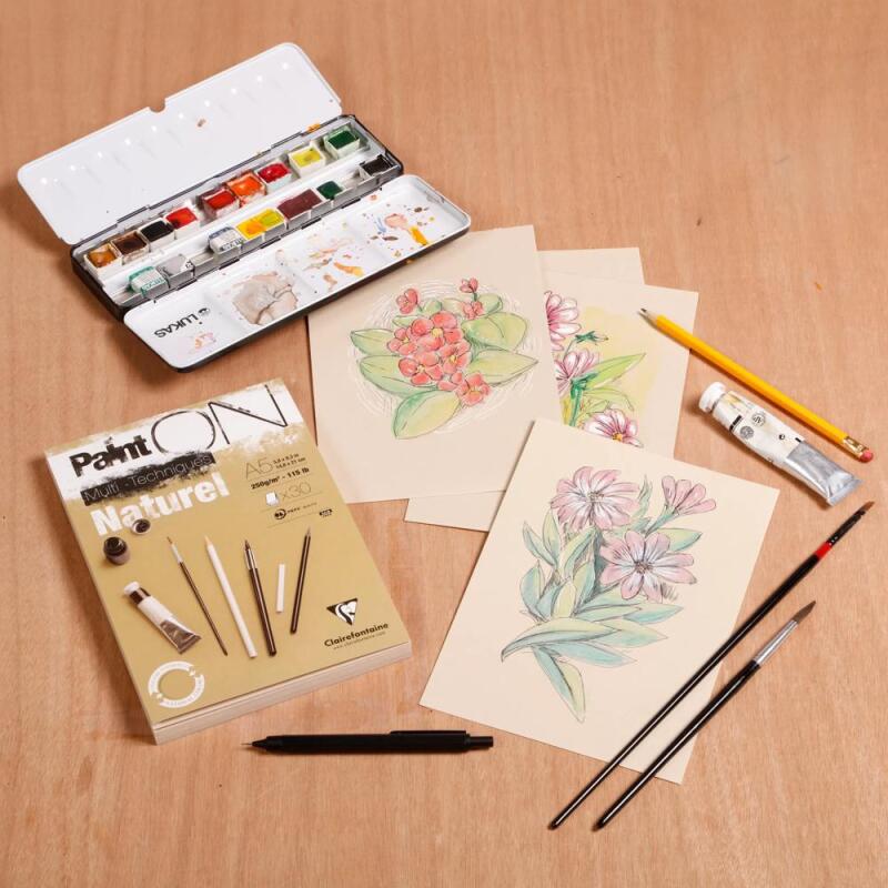 Paint'ON Naturel bloc collé 30F A3 250g