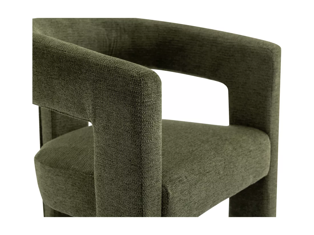 Fauteuil en tissu texturé vert FAVINA
