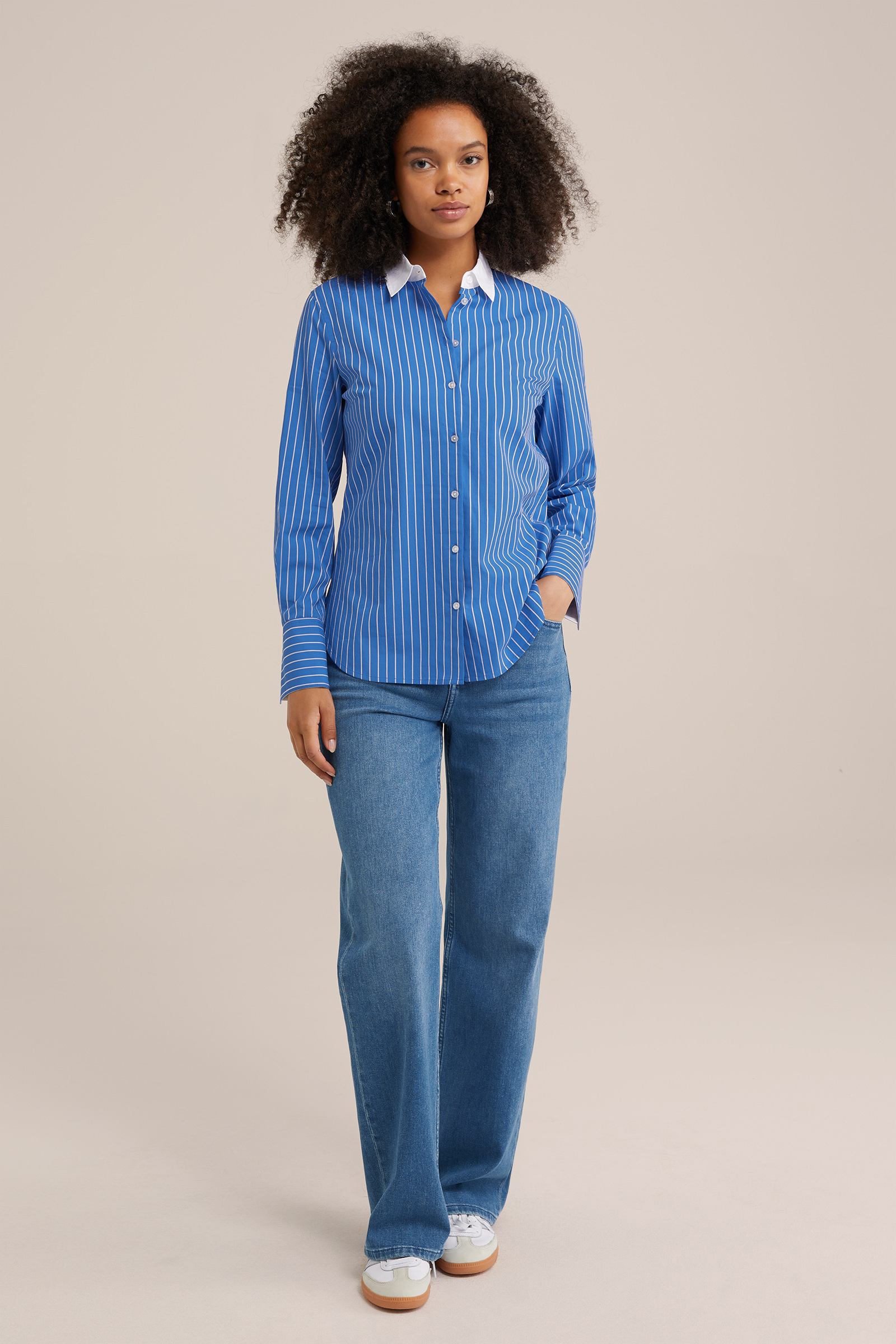 overhemdblouse WE Fashion Kobaltblauw