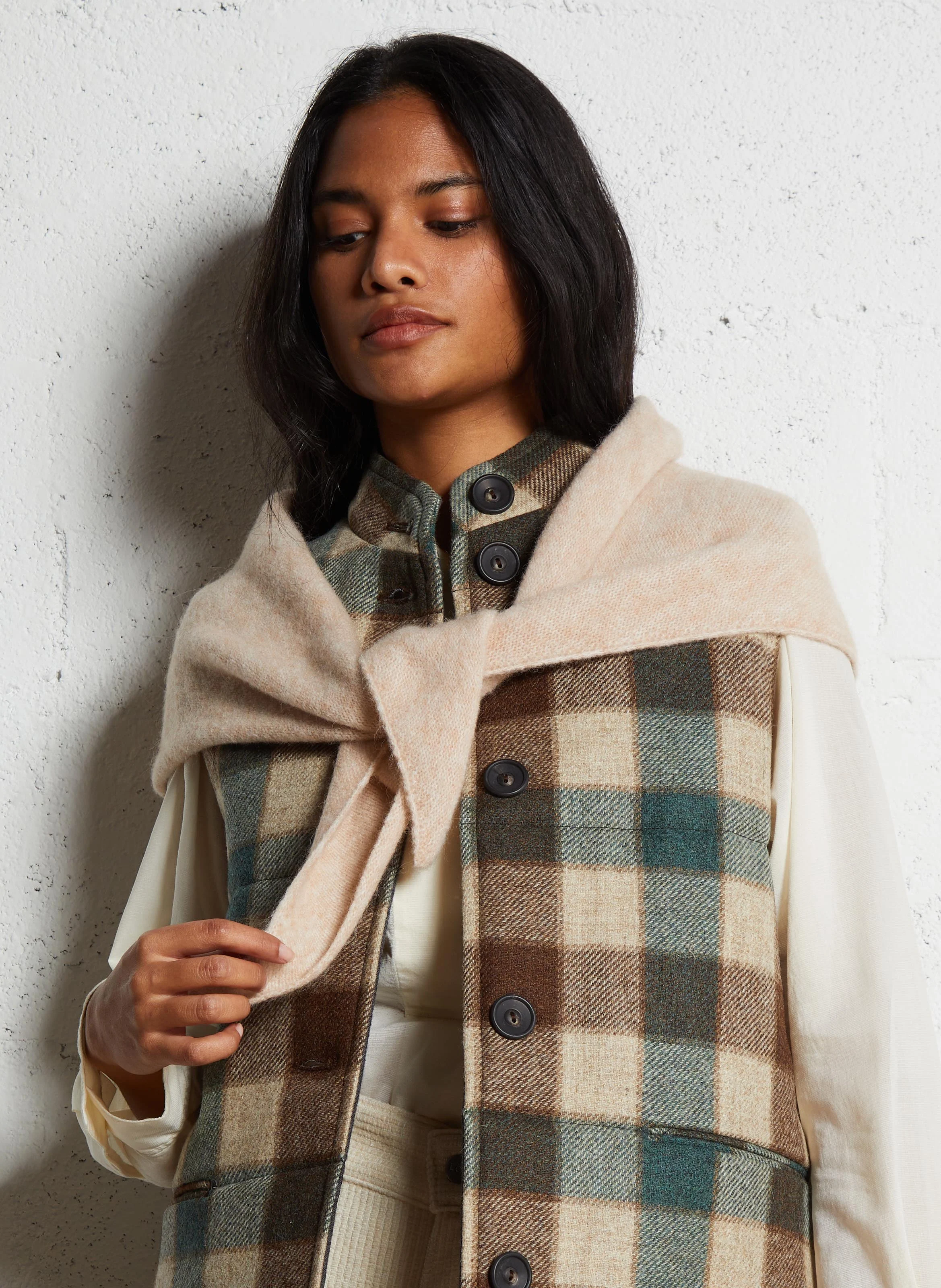 ARMINI - Echarpe en laine mélangée | Beige