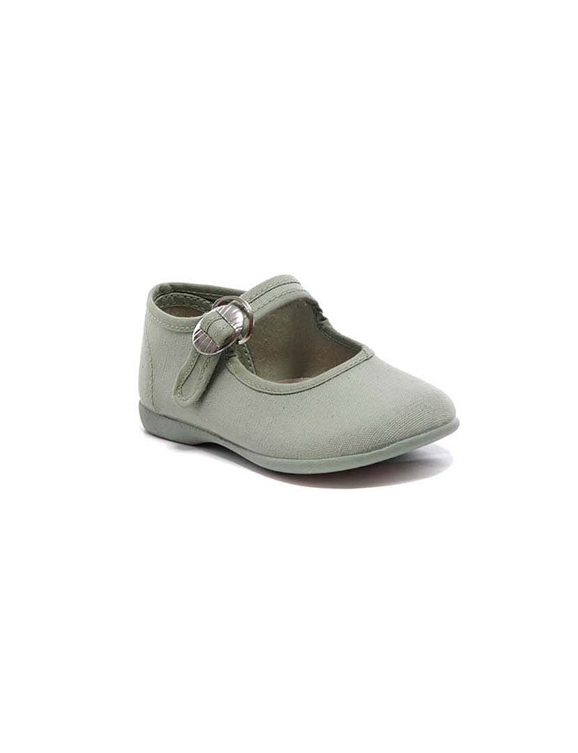 Green Canvas Ballerinas