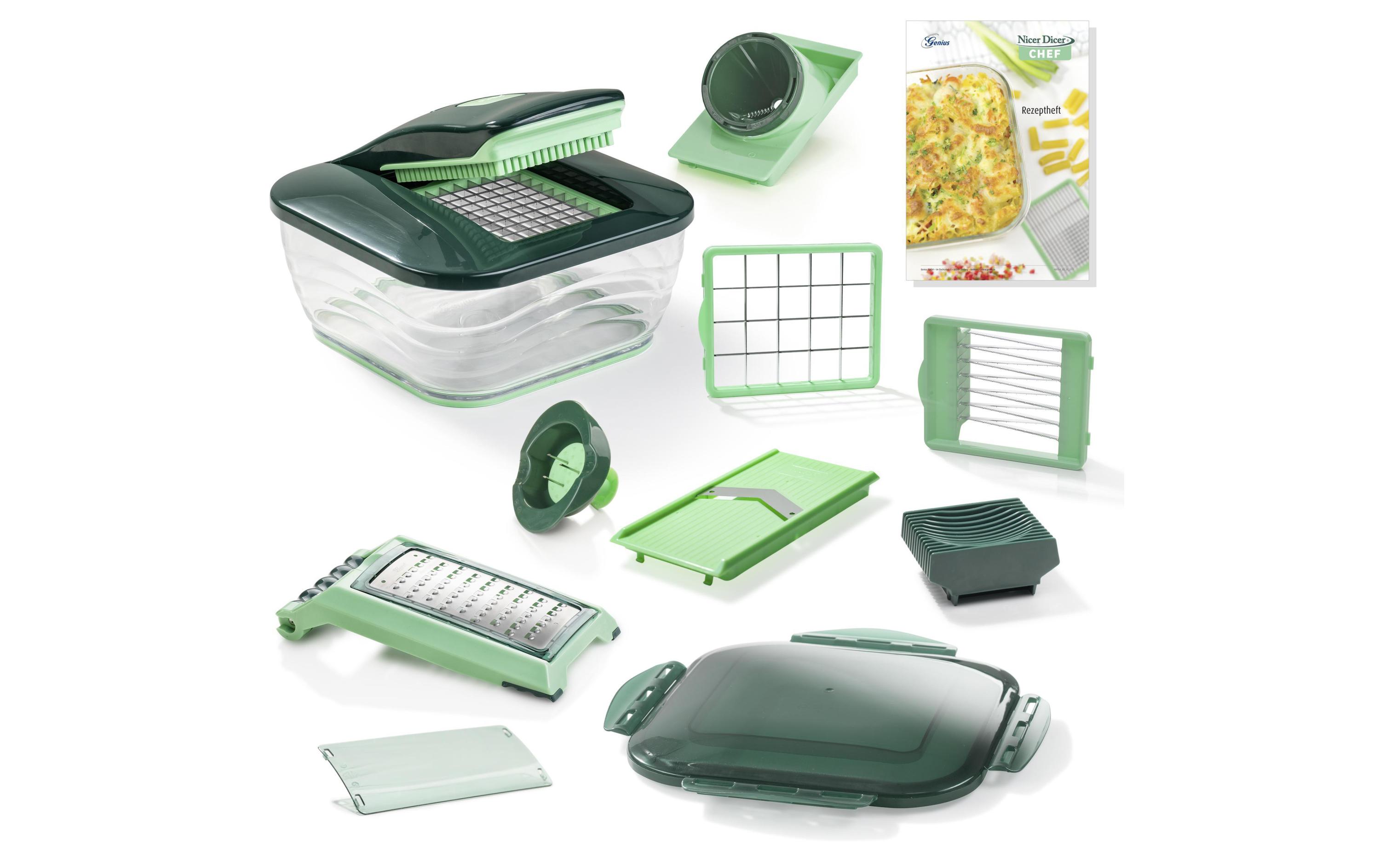 Gemüseschneider Nicer Dicer Chef 15-teilig, DunkelgrünNicer Dicer ist das innovative Schneidgerät