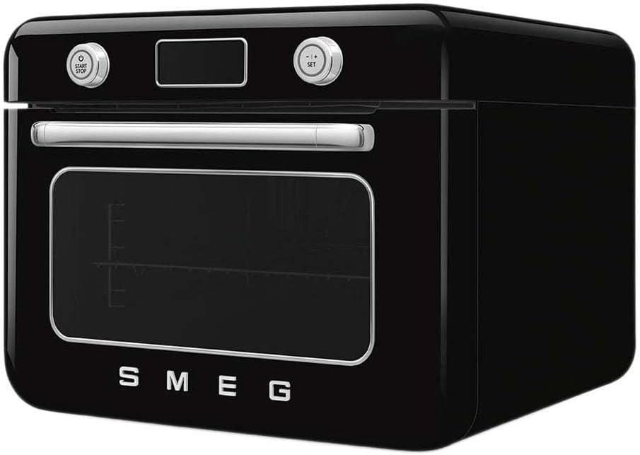 Smeg, COF01BLEU, Dampf-Kombibackofen, 10 Kochfunktionen, 33 automatische Rezepte, abnehmbarer Tank, Dampfgaren, Entkalkungsfunktion, 1800 W Leistung, Schwarz
