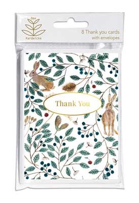 Dee Hardwicke Hares And Berries Thank You Cards