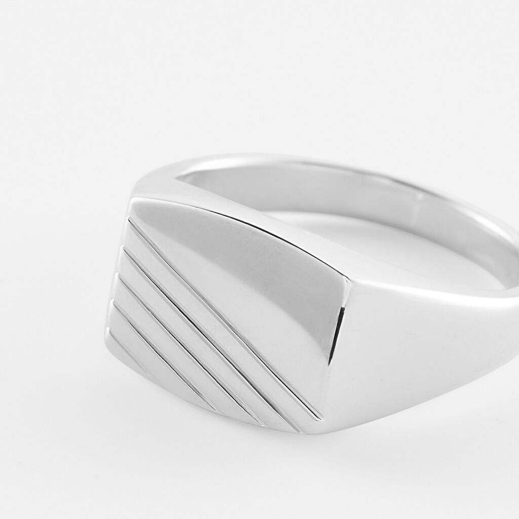 Chevalière Robin Argent Blanc