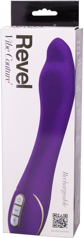 Vibe Couture – Revel G-spot Vibrator met Licht Gebogen Kop en Massage Punt – 22.2 cm - Paars