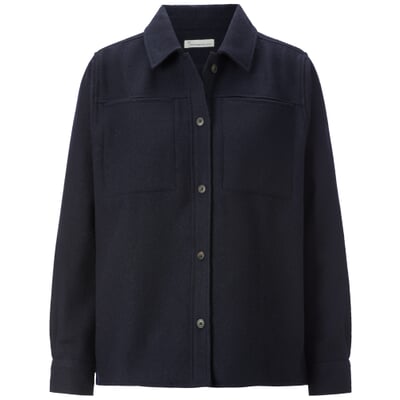 Damen-Hemdjacke Wolle, Dunkelblau