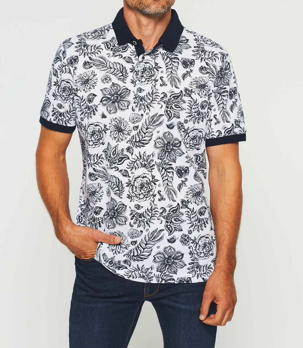 Polo manches courtes blanc 