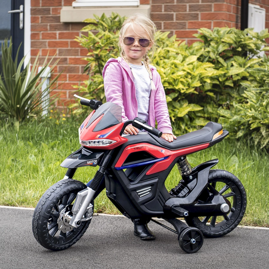 HOMCOM Elektro-Motorrad für Kinder rot