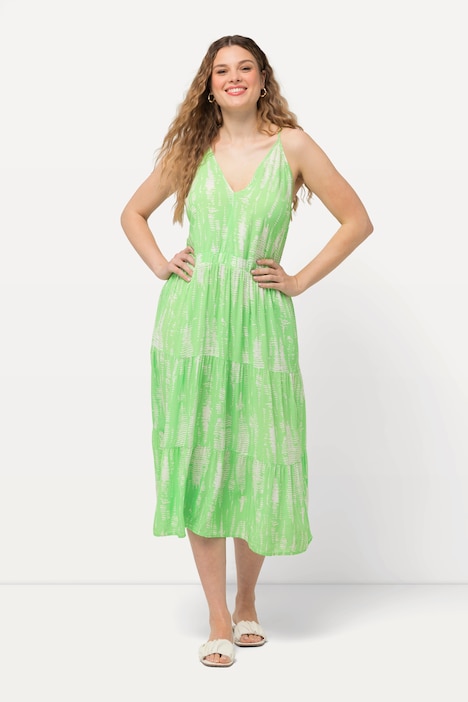 Midikleid, V-Ausschnitt, Triangel-Schalen, ärmellos